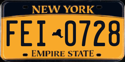 NY license plate FEI0728