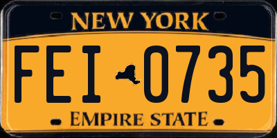 NY license plate FEI0735