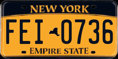 NY license plate FEI0736
