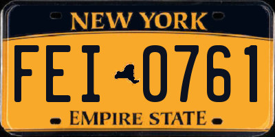 NY license plate FEI0761