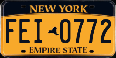 NY license plate FEI0772