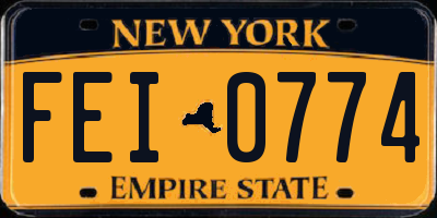 NY license plate FEI0774