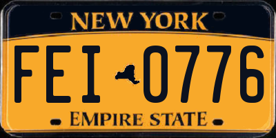 NY license plate FEI0776