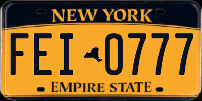 NY license plate FEI0777