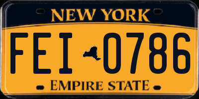 NY license plate FEI0786