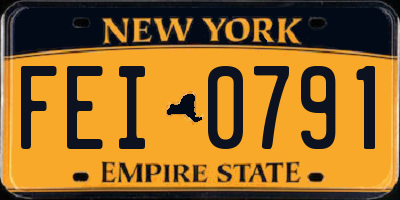 NY license plate FEI0791