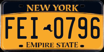 NY license plate FEI0796