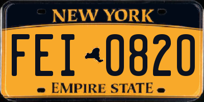 NY license plate FEI0820