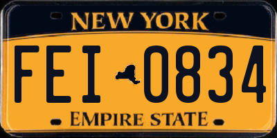 NY license plate FEI0834