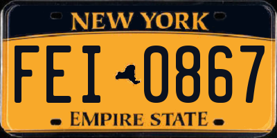 NY license plate FEI0867