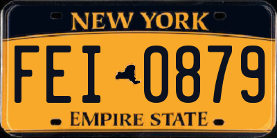 NY license plate FEI0879