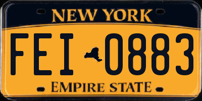 NY license plate FEI0883
