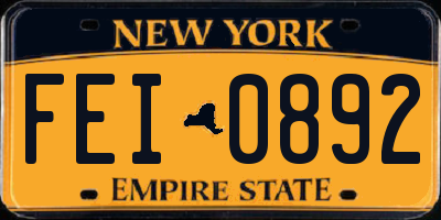 NY license plate FEI0892