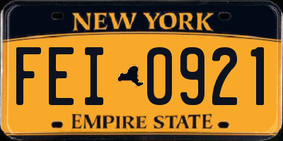 NY license plate FEI0921