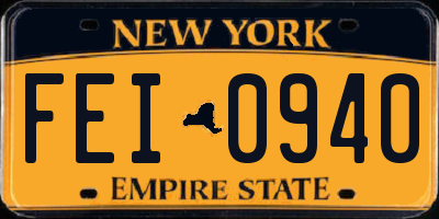 NY license plate FEI0940