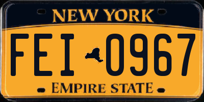 NY license plate FEI0967