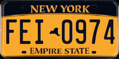 NY license plate FEI0974