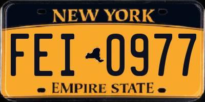 NY license plate FEI0977