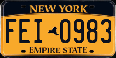 NY license plate FEI0983