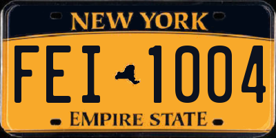 NY license plate FEI1004