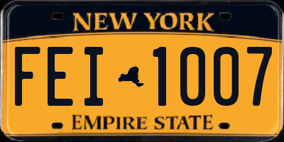 NY license plate FEI1007