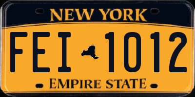 NY license plate FEI1012
