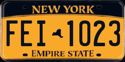NY license plate FEI1023