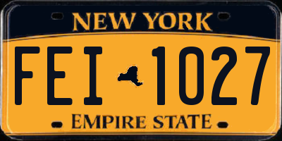 NY license plate FEI1027