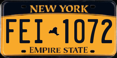 NY license plate FEI1072