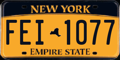 NY license plate FEI1077