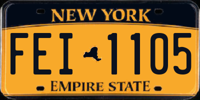 NY license plate FEI1105