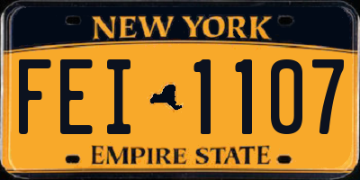 NY license plate FEI1107