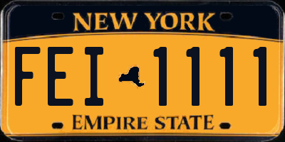 NY license plate FEI1111