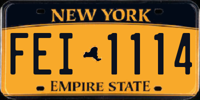 NY license plate FEI1114