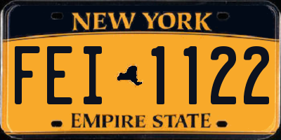 NY license plate FEI1122