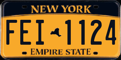 NY license plate FEI1124