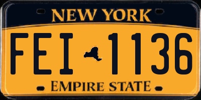 NY license plate FEI1136