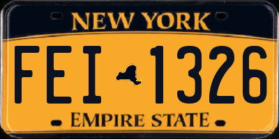 NY license plate FEI1326