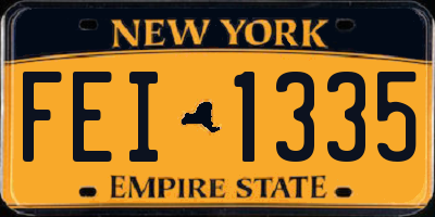 NY license plate FEI1335