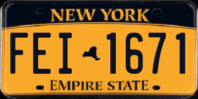 NY license plate FEI1671