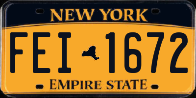NY license plate FEI1672