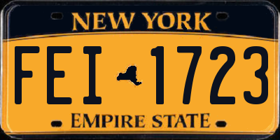 NY license plate FEI1723