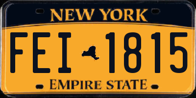 NY license plate FEI1815