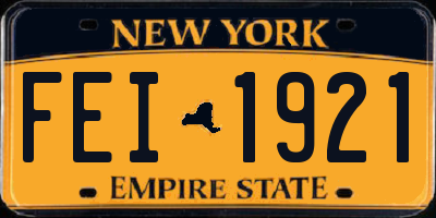 NY license plate FEI1921