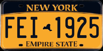 NY license plate FEI1925