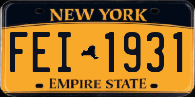 NY license plate FEI1931