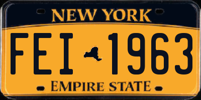 NY license plate FEI1963