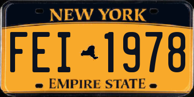 NY license plate FEI1978
