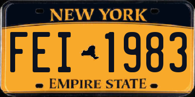 NY license plate FEI1983