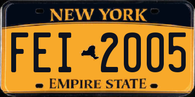 NY license plate FEI2005